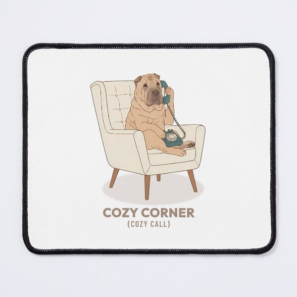 Item preview, Cozy Shar Pei Talking on Phone Vintage Aesthetic designed and sold by COZY VINTAGE animal.