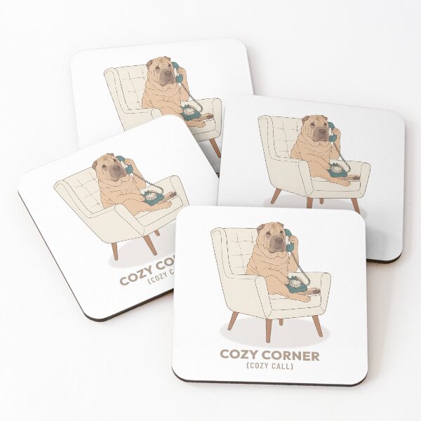 Item preview, Cozy Shar Pei Talking on Phone Vintage Aesthetic designed and sold by COZY VINTAGE animal.