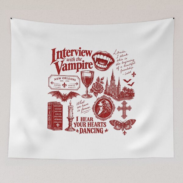 Item preview, Interview with the Vampire, Theatre Des Vampire, IWTV Shirt, Fangs, Red | White designed and sold by CatiaStudioArt.