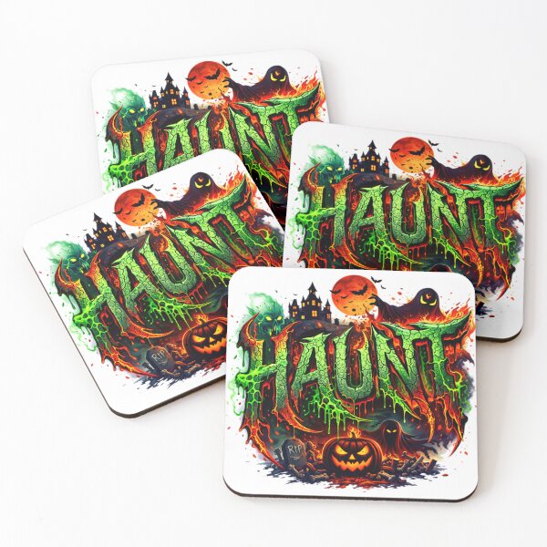 Item preview, HAUNT – Neon Green Cosmic Horror Graffiti (Halloween Art) designed and sold by NeonSpiritArt.