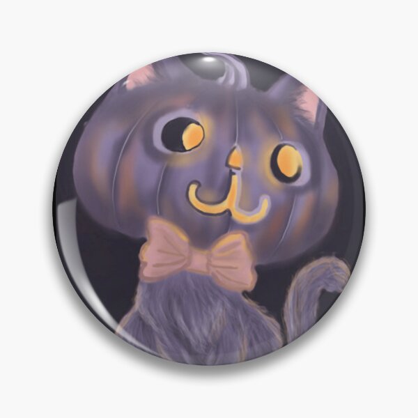 Artikelvorschau, Schnurrender Kürbis, niedliche Chibi-Halloween-Katzengrafik entworfen und verkauft von Florafaunaflow.