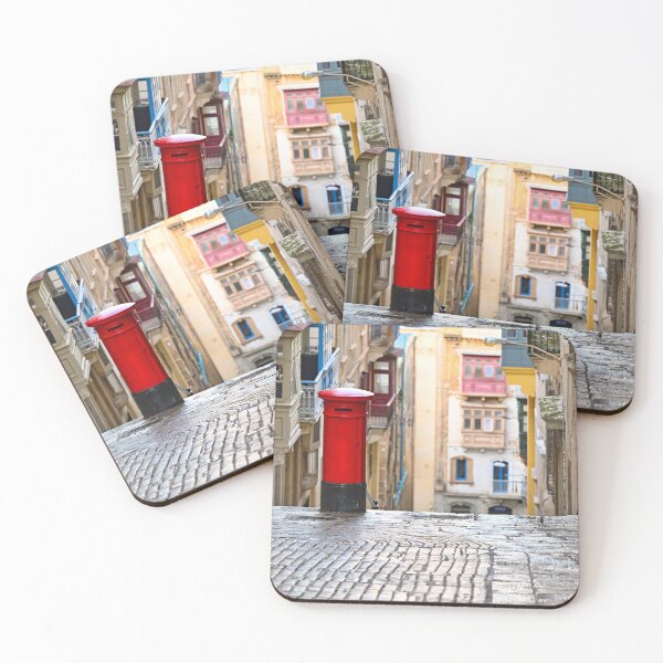 Item preview, Iconic Red British Pillar Box on a Narrow Steep Street in Valletta Malta designed and sold by goceris.