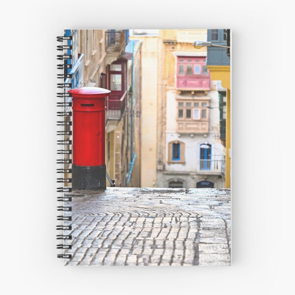 Item preview, Iconic Red British Pillar Box on a Narrow Steep Street in Valletta Malta designed and sold by goceris.