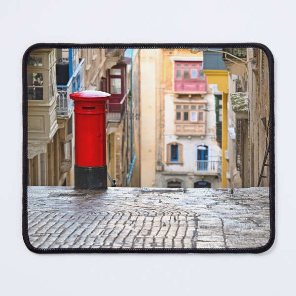 Item preview, Iconic Red British Pillar Box on a Narrow Steep Street in Valletta Malta designed and sold by goceris.