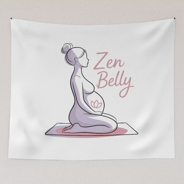 Item preview, Zen Belly Lavender Pink Script Prenatal Piece designed and sold by 108stillness.