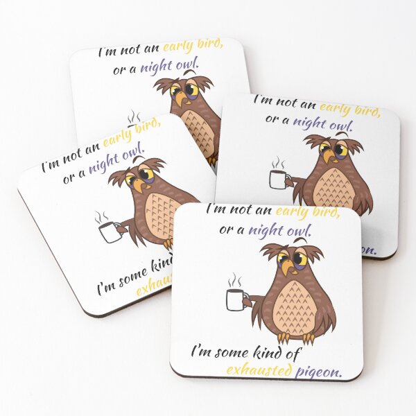 Item preview, Exhausted Pigeon Funny Coffee Bird Graphic designed and sold by CreativeCrest.