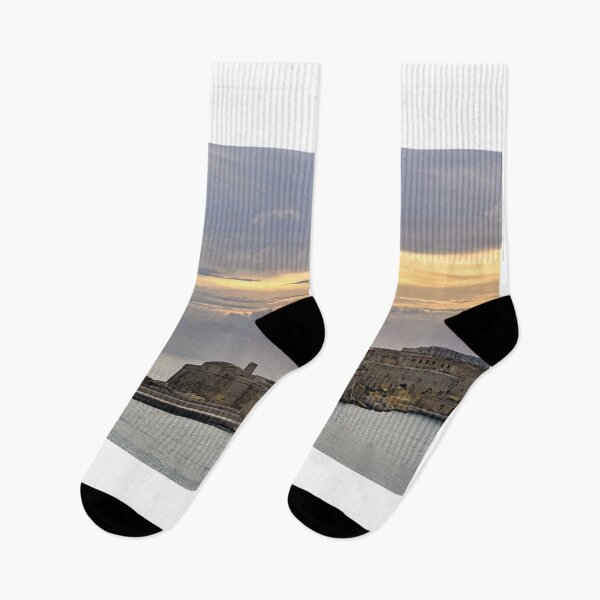 Item preview, Historic Fort Ricasoli and Lighthouse at Grand Harbour Entrance in Malta at Sunset designed and sold by goceris.