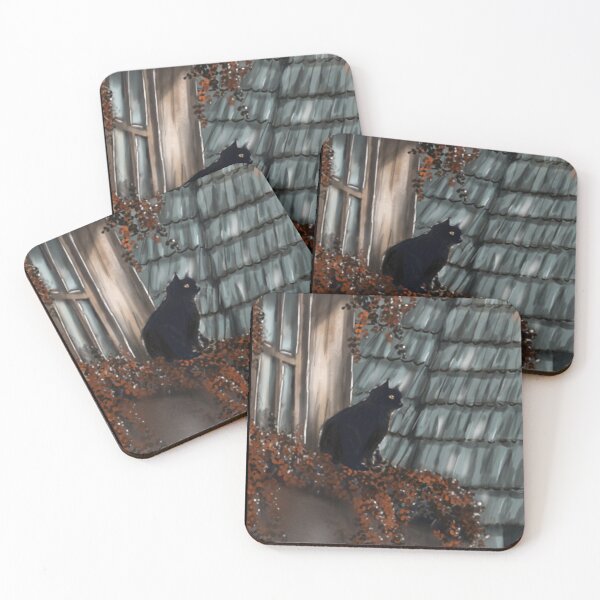 Item preview, Tarot Get Down From There Funny Black Cat Roof designed and sold by Florafaunaflow.