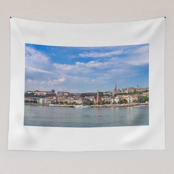 Item preview, Buda Side Skyline with Danube River and Cruise Ships in Budapest designed and sold by goceris.