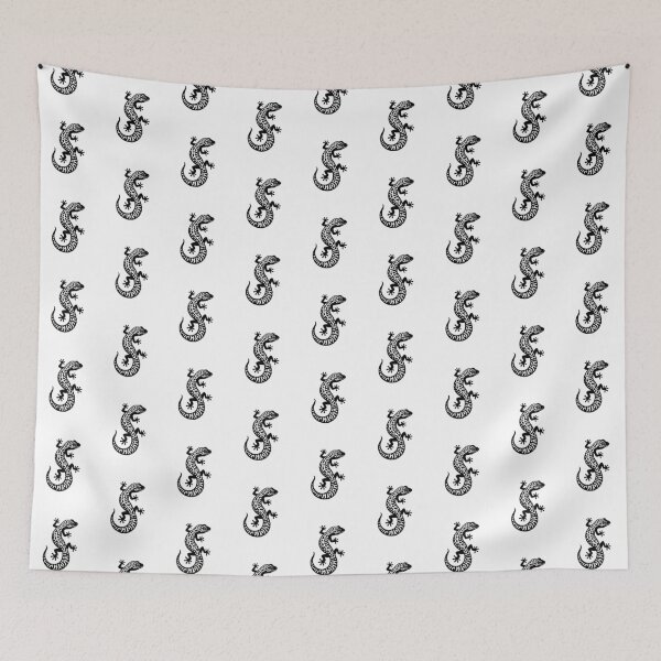 Item preview, Gecko Black and White Reptile Line Art designed and sold by AnnSign.