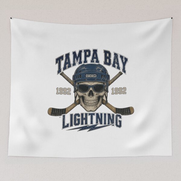 Item preview, Tampa Bay Lightning Skull Hockey Art designed and sold by YoshDWolf.