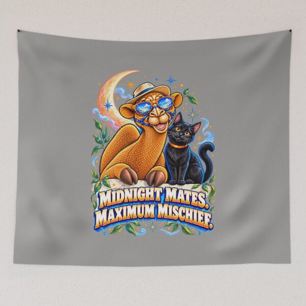 Item preview, Midnight Mates. Maximum Mischief – Funny Camel T-Shirt Animal Graphic Camel T-Shirt designed and sold by Camel & Quirk.