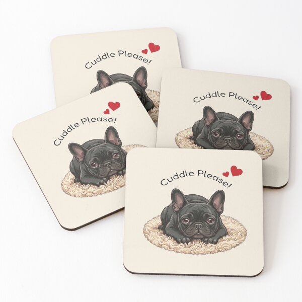 Item preview, Cute Black Frenchie Cuddle Please designed and sold by The-NOKU-Co.