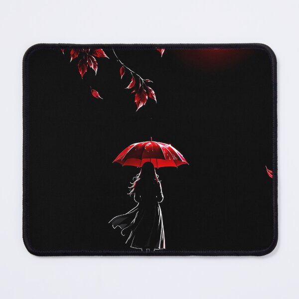 Item preview, Woman With Red Umbrella Under Blood Moon    designed and sold by Faissal Thomass.