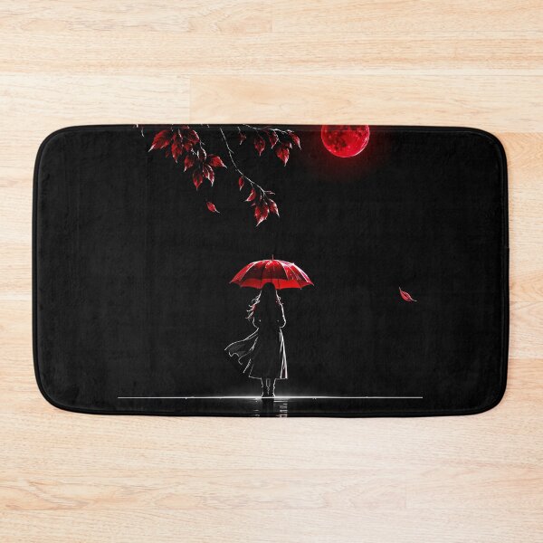 Item preview, Woman With Red Umbrella Under Blood Moon    designed and sold by Faissal Thomass.
