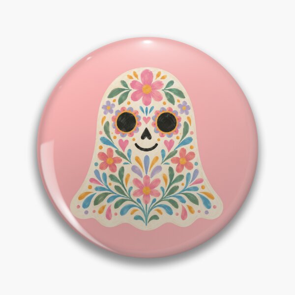 Item preview, Dia De Los Muertos Ghost Mexican folk art pastel designed and sold by PaperAltars.