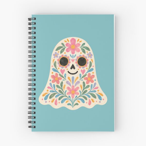 Item preview, Dia De Los Muertos Ghost Mexican folk art pastel designed and sold by PaperAltars.