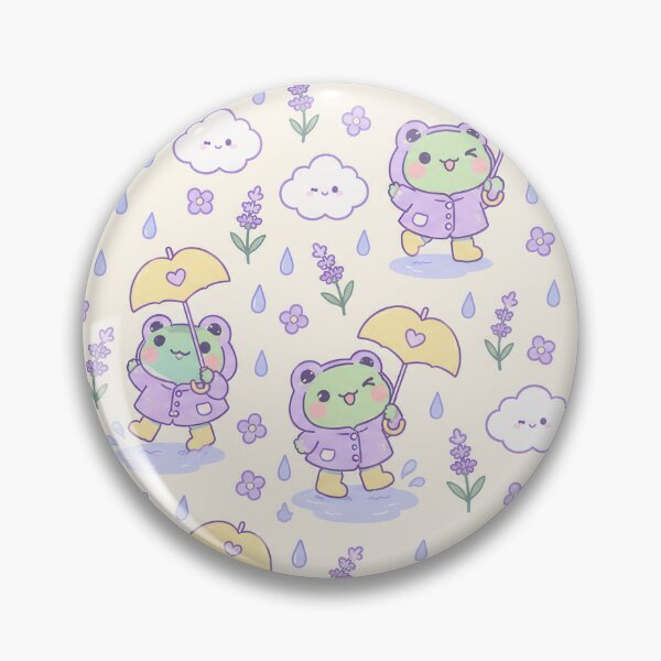 Item preview, Kawaii Frog Lavender Raincoat Pattern designed and sold by Soft Berry Studio.