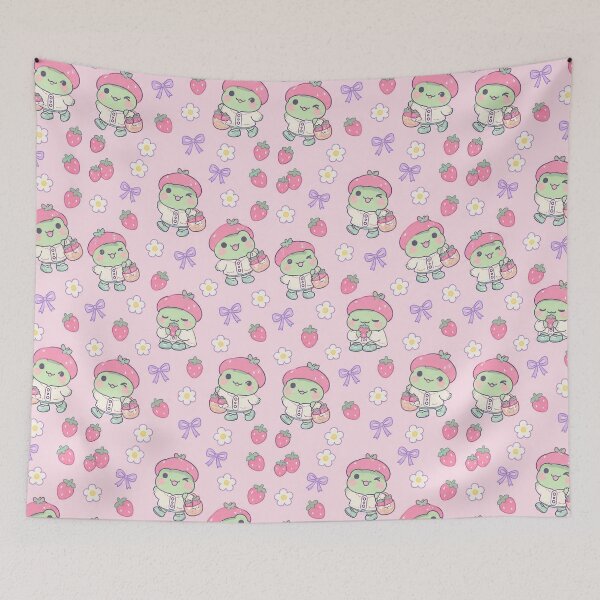Item preview, Kawaii Frog Strawberry Beret Pattern designed and sold by Soft Berry Studio.