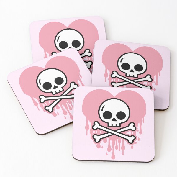 Item preview, Pastel Goth Skull And Crossbones And Melting Pink Heart designed and sold by Super Neon Pixels .