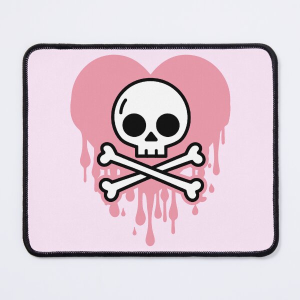 Item preview, Pastel Goth Skull And Crossbones And Melting Pink Heart designed and sold by Super Neon Pixels .