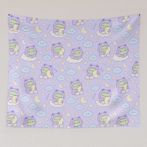 Item preview, Kawaii Frog Sleepy Moon Hoodie Pattern designed and sold by Soft Berry Studio.