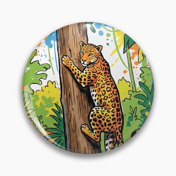 Item preview, Leopard Climbing Tree Jungle Wildlife Art designed and sold by Merch by Das Design Studio.