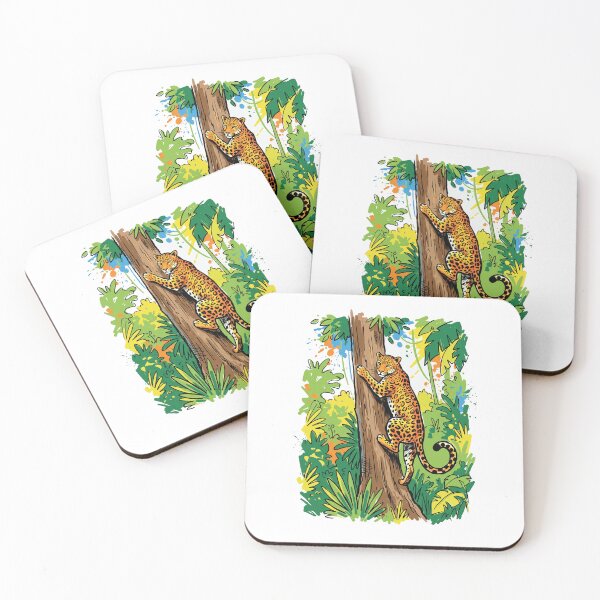 Item preview, Leopard Climbing Tree Jungle Wildlife Art designed and sold by Merch by Das Design Studio.