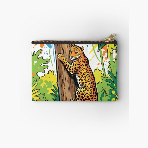 Item preview, Leopard Climbing Tree Jungle Wildlife Art designed and sold by Merch by Das Design Studio.