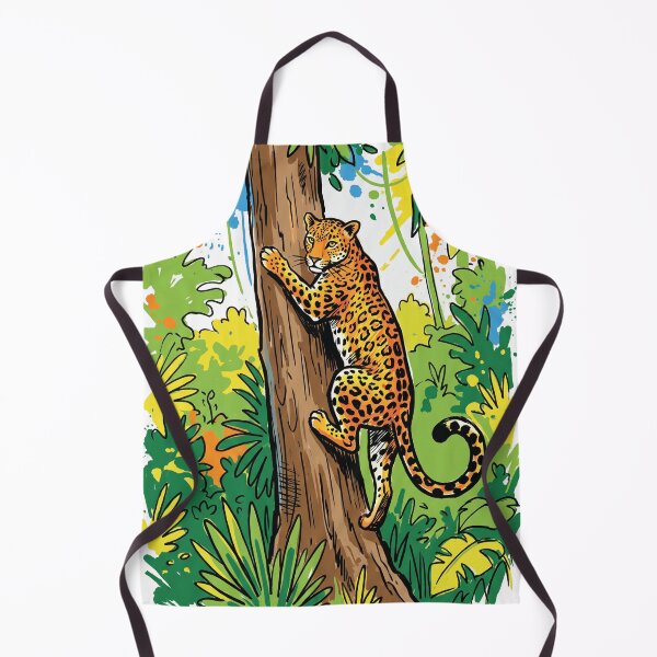 Item preview, Leopard Climbing Tree Jungle Wildlife Art designed and sold by Merch by Das Design Studio.
