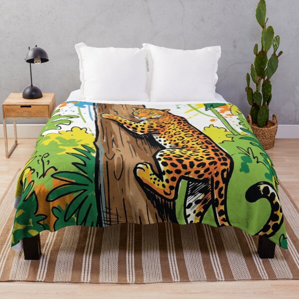 Item preview, Leopard Climbing Tree Jungle Wildlife Art designed and sold by Merch by Das Design Studio.