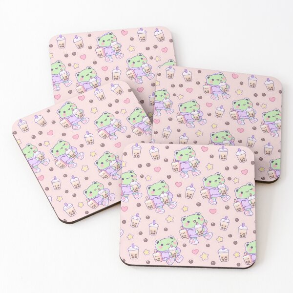 Item preview, Kawaii Frog Bubble Tea Backpack Pattern designed and sold by Soft Berry Studio.