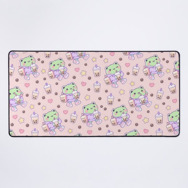 Item preview, Kawaii Frog Bubble Tea Backpack Pattern designed and sold by Soft Berry Studio.