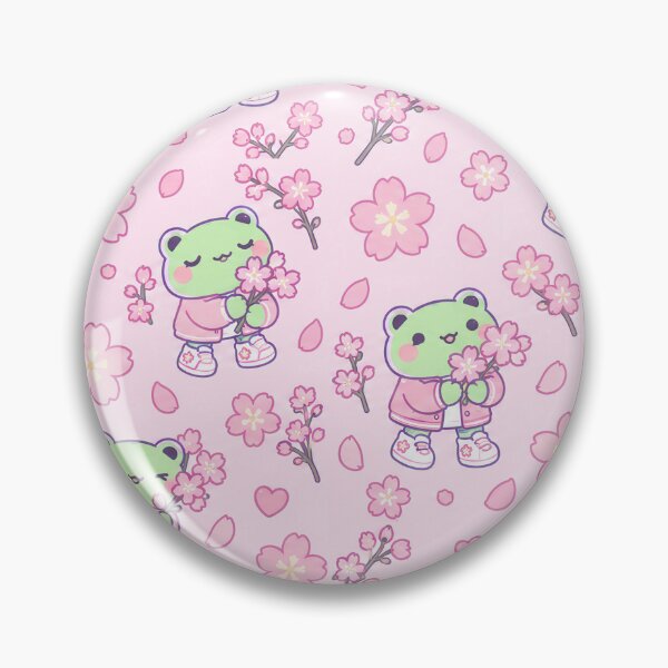 Item preview, Kawaii Frog Cherry Blossom Sneakers Pattern designed and sold by Soft Berry Studio.