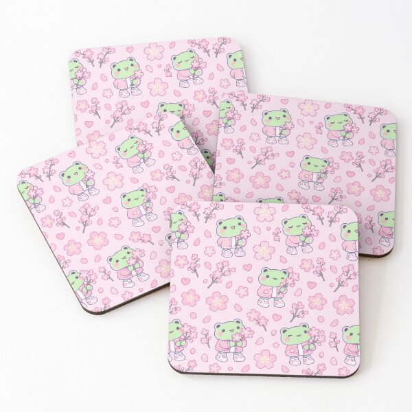 Item preview, Kawaii Frog Cherry Blossom Sneakers Pattern designed and sold by Soft Berry Studio.
