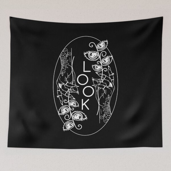 Item preview, Mystical Hands with Evil Eyes Line Art - Dark Occult Celestial Illustration designed and sold by MaryMoonArt.
