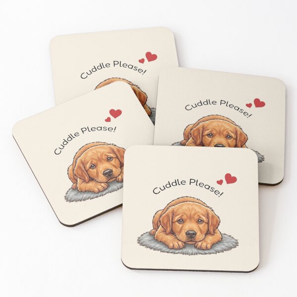 Item preview, Cute Golden Retriever Cuddle Please designed and sold by The-NOKU-Co.