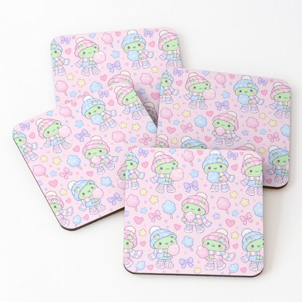 Item preview, Kawaii Frog Cotton Candy Beanie Pattern designed and sold by Soft Berry Studio.