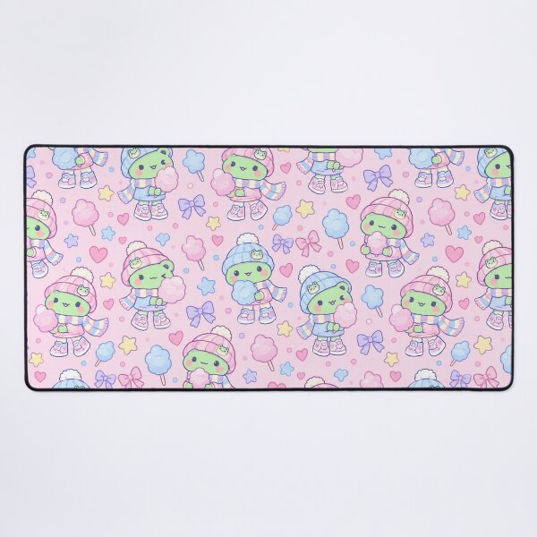 Item preview, Kawaii Frog Cotton Candy Beanie Pattern designed and sold by Soft Berry Studio.