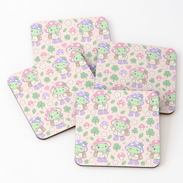 Item preview, Kawaii Frog Mushroom Explorer Pattern designed and sold by Soft Berry Studio.