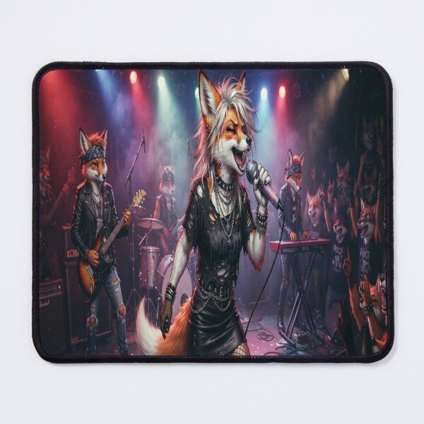 Item preview, Rock Band Fox Vocalist and Musician Animals Fantasy Art designed and sold by AfresStudio.