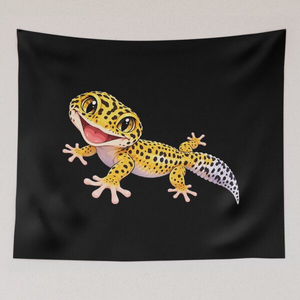 Item preview, Cute Leopard Gecko – Happy Yellow Spotted Reptile designed and sold by AnnSign.