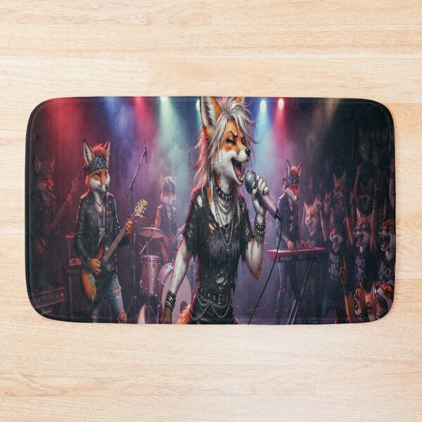 Item preview, Rock Band Fox Vocalist and Musician Animals Fantasy Art designed and sold by AfresStudio.