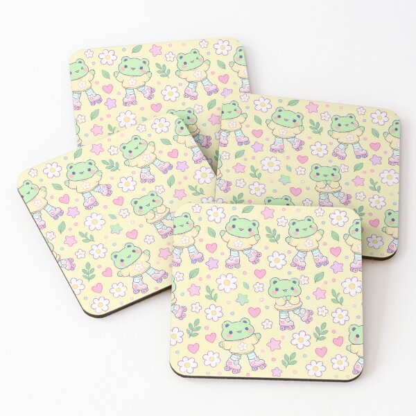 Item preview, Kawaii Frog Daisy Roller Skates Pattern designed and sold by Soft Berry Studio.