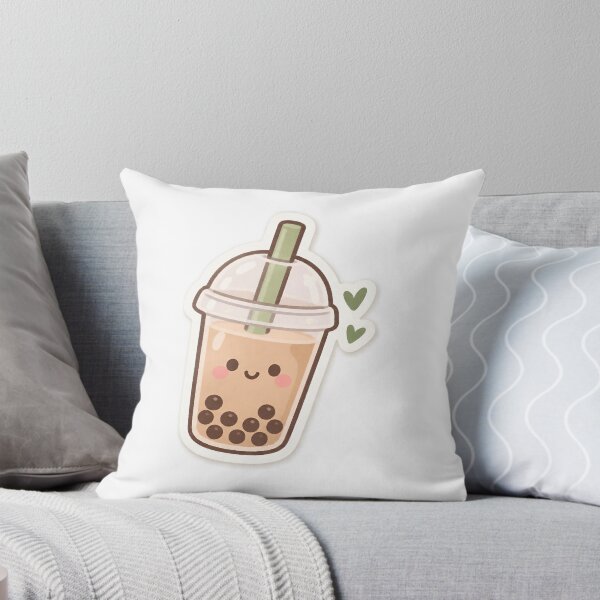 Item preview, Cute Cat & Boba Milk Tea Aesthetic Sticker Pair – Kawaii Cozy Pastel Design designed and sold by Animalibra1.
