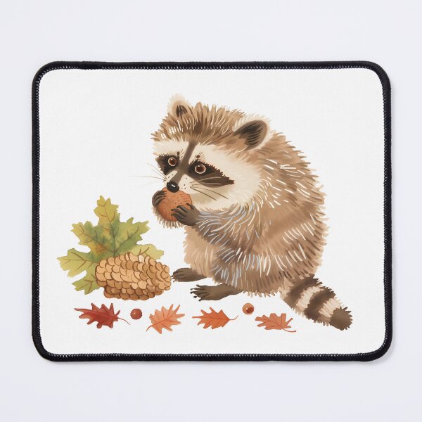 Item preview, Raccoon Eating Nuts, Autumn Raccoon designed and sold by xiao xuans.