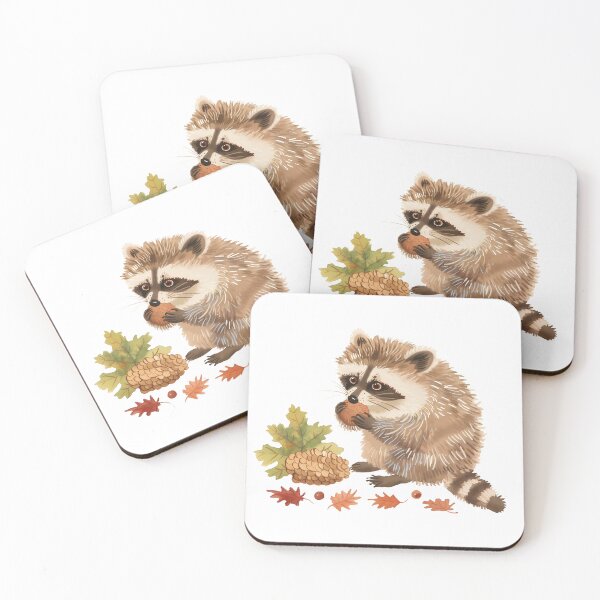 Item preview, Raccoon Eating Nuts, Autumn Raccoon designed and sold by xiao xuans.