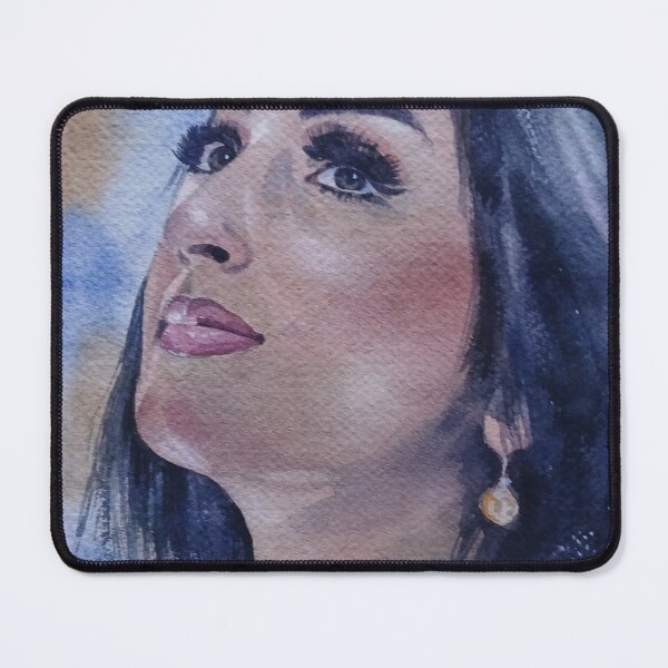 Item preview, Serene Brunette Woman Watercolor Portrait designed and sold by SlavaArt.