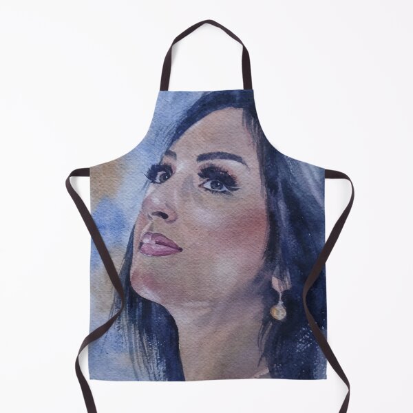 Item preview, Serene Brunette Woman Watercolor Portrait designed and sold by SlavaArt.