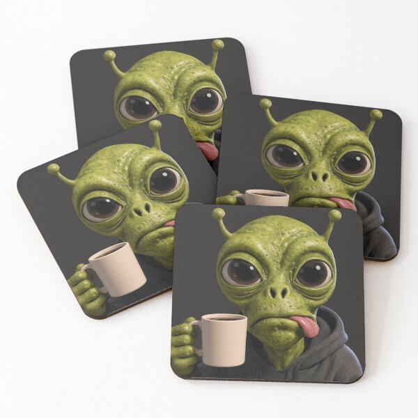 Item preview, Funny Alien Morning Coffee Mood designed and sold by charmaroundyou.